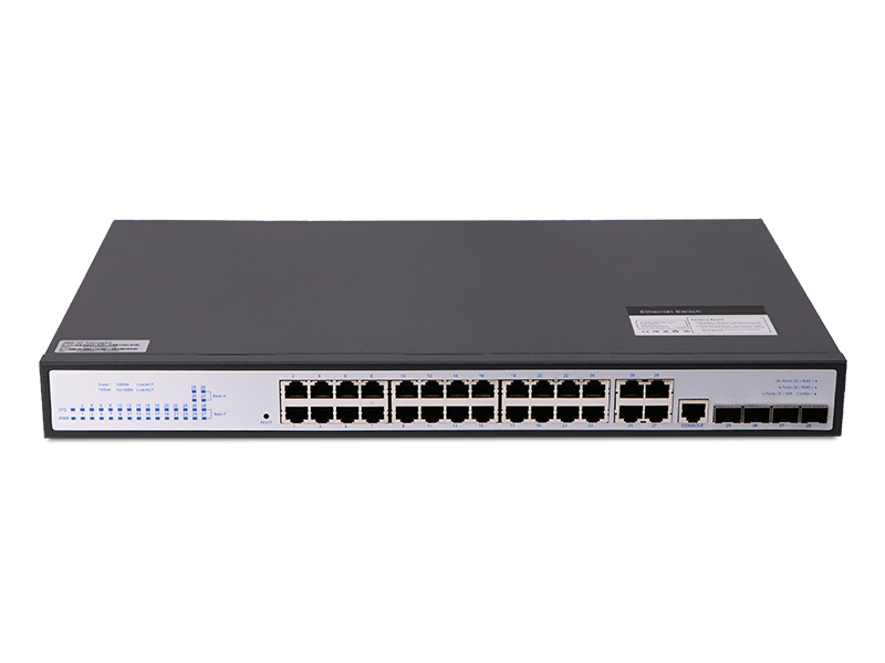 Industrial POE Switch 24-port 10M 100M 1000M 4-ports SFP and 8 Combo Ports Steel Alloy