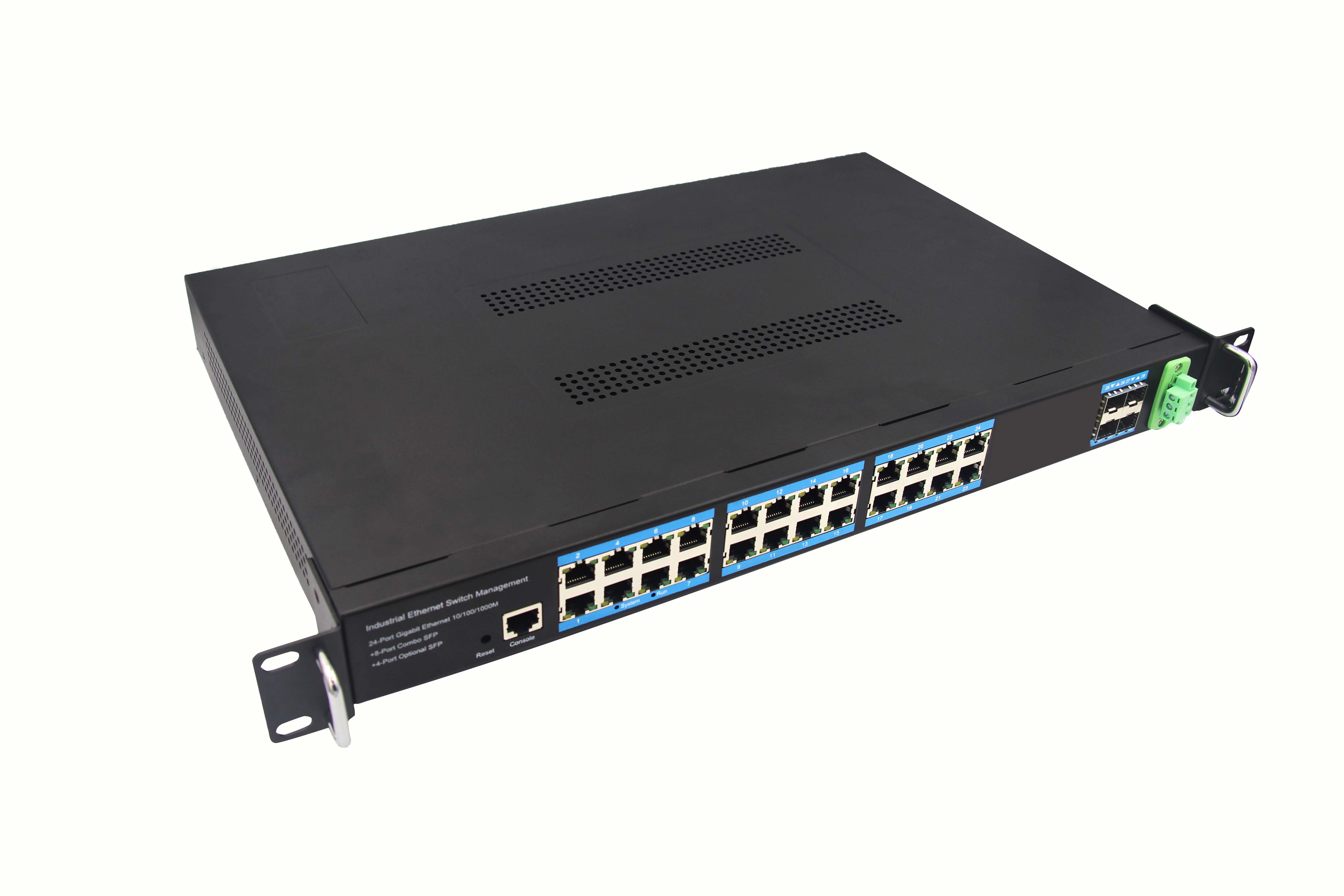 Hot Sale Full Gigabit Industrial Ethernet Switch 24-Port 10M 100M 1000Mbps 4 SFP Ports SFP 4 Combo Ports
