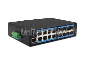 Industrial-grade Ethernet Switch High Stability Managed Full Gigabit switch with 8 Ports RJ45 and 8 Ports SFP
