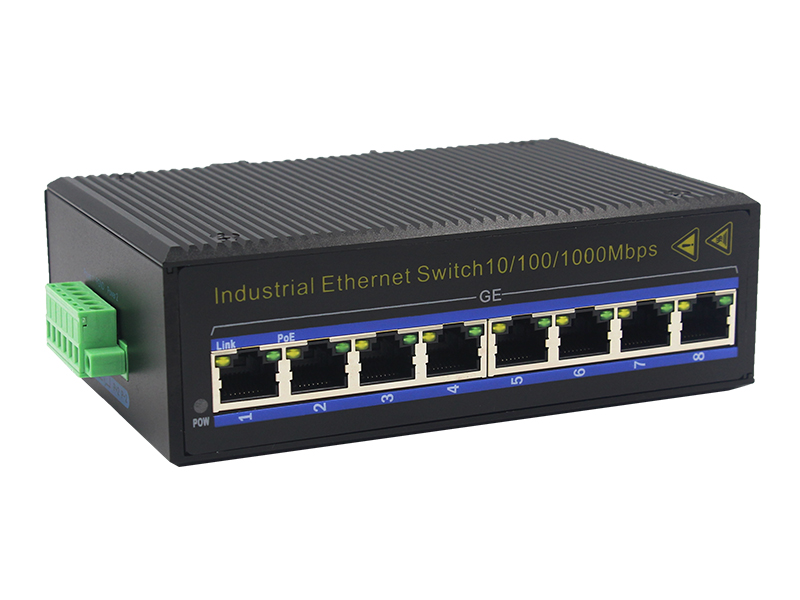 Din-Rail Mount 10M 100M 1000M Gigabit Electrical 8 Ports Industrial POE Switch