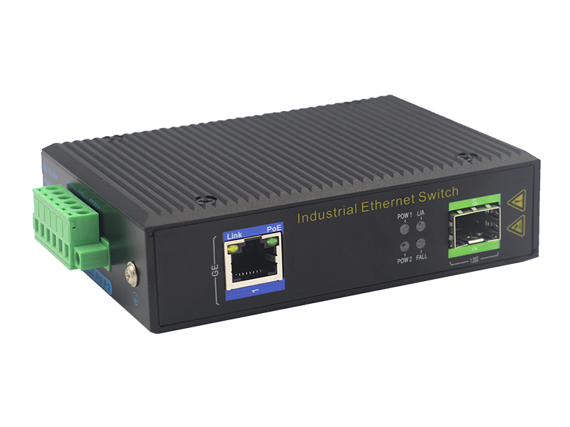 Customized 1000M 1port Rj45 1port SFP Full Gigabit Industrial POE Ethernet Switch