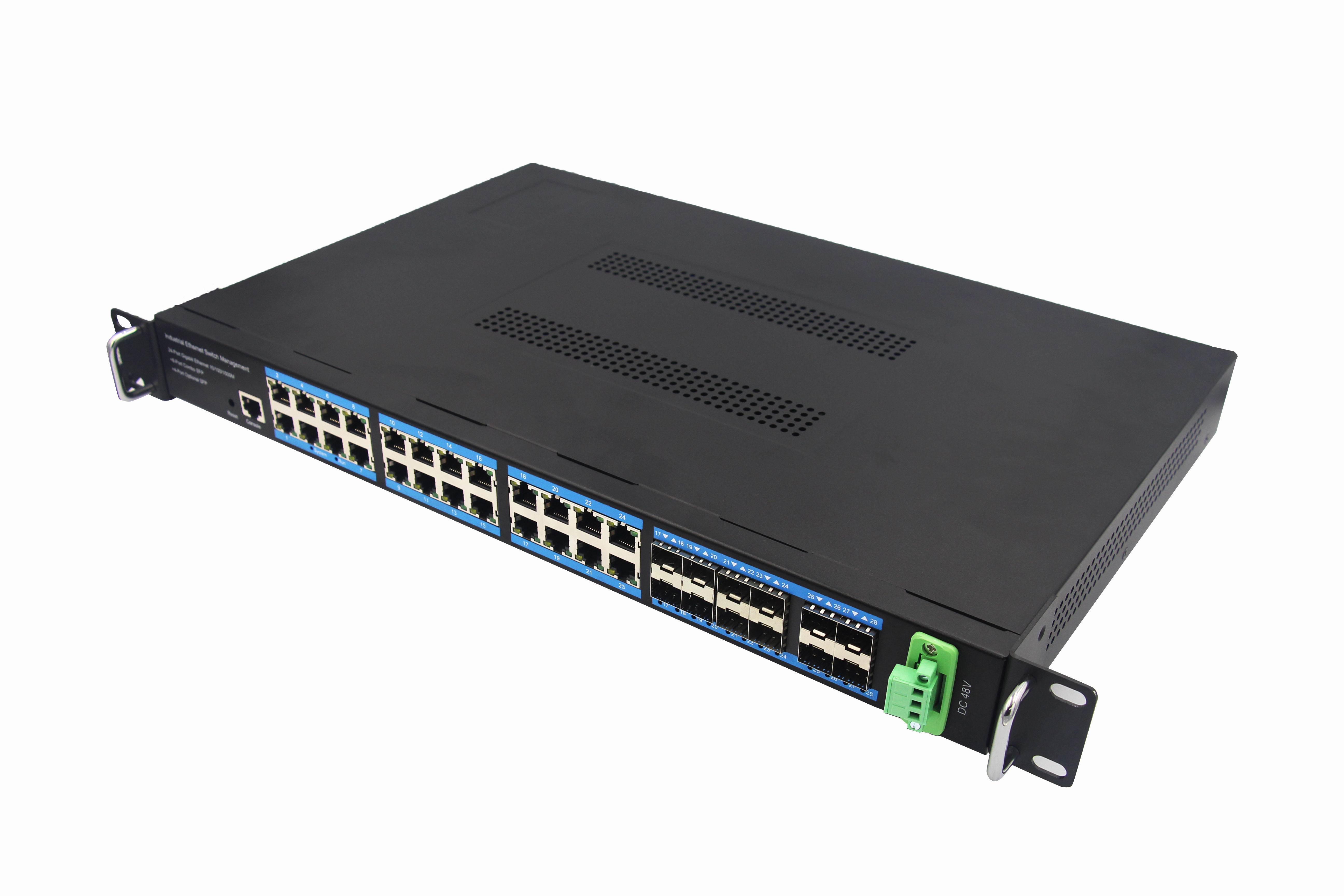Wholesales Full Gigabit Managed Industrial Ethernet Switch 24 Ports RJ45 8 Combo Ports 4 Optional SFP Ports