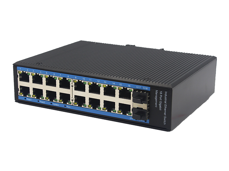 China High Performance Industrial POE Switch with 16 RJ45 Electrical Ports