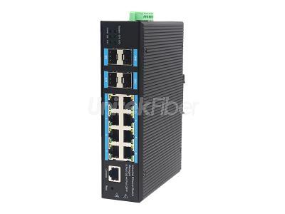 Customized 10M 100M 1000M 4 SFP Ports  8 RJ45 Ports Full Gigabit Managed Industrial Ethernet Switch