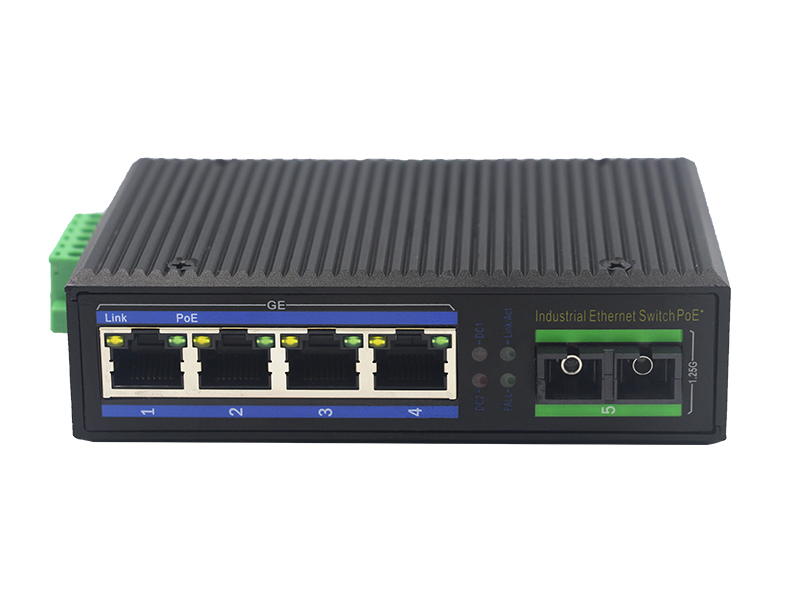 WIFI 1 Gigabit Optical Port + 4 RJ45 Ports Gigabit PoE Unmanaged Industrial PoE Ethernet Switch