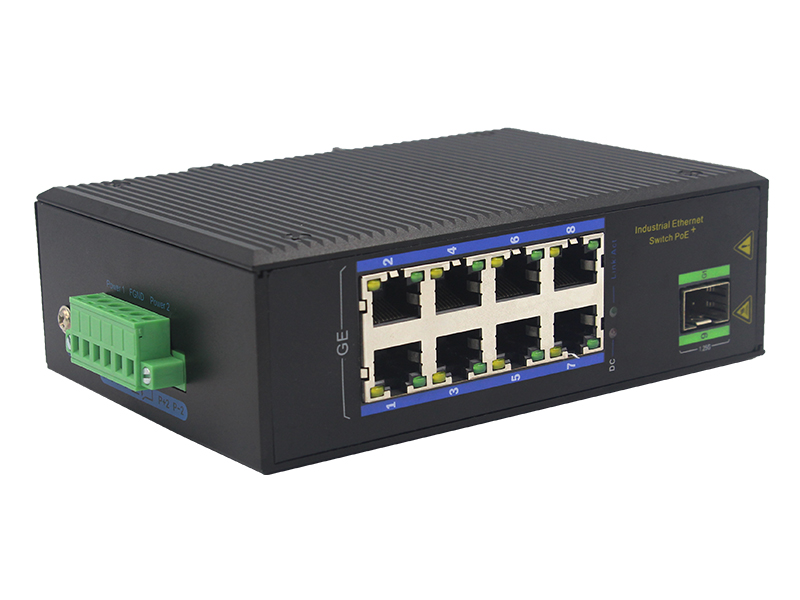 PoE Gigabit Industrial Ethernet Switch with 1 SFP Fiber Port and 8 Electric Ports High Performance China