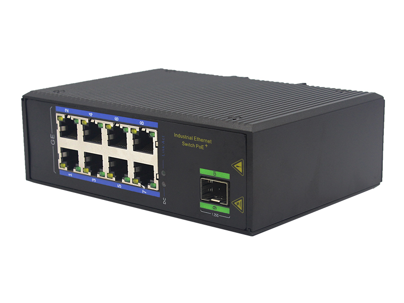 PoE Gigabit Industrial Ethernet Switch with 1 SFP Fiber Port and 8 Electric Ports High Performance China