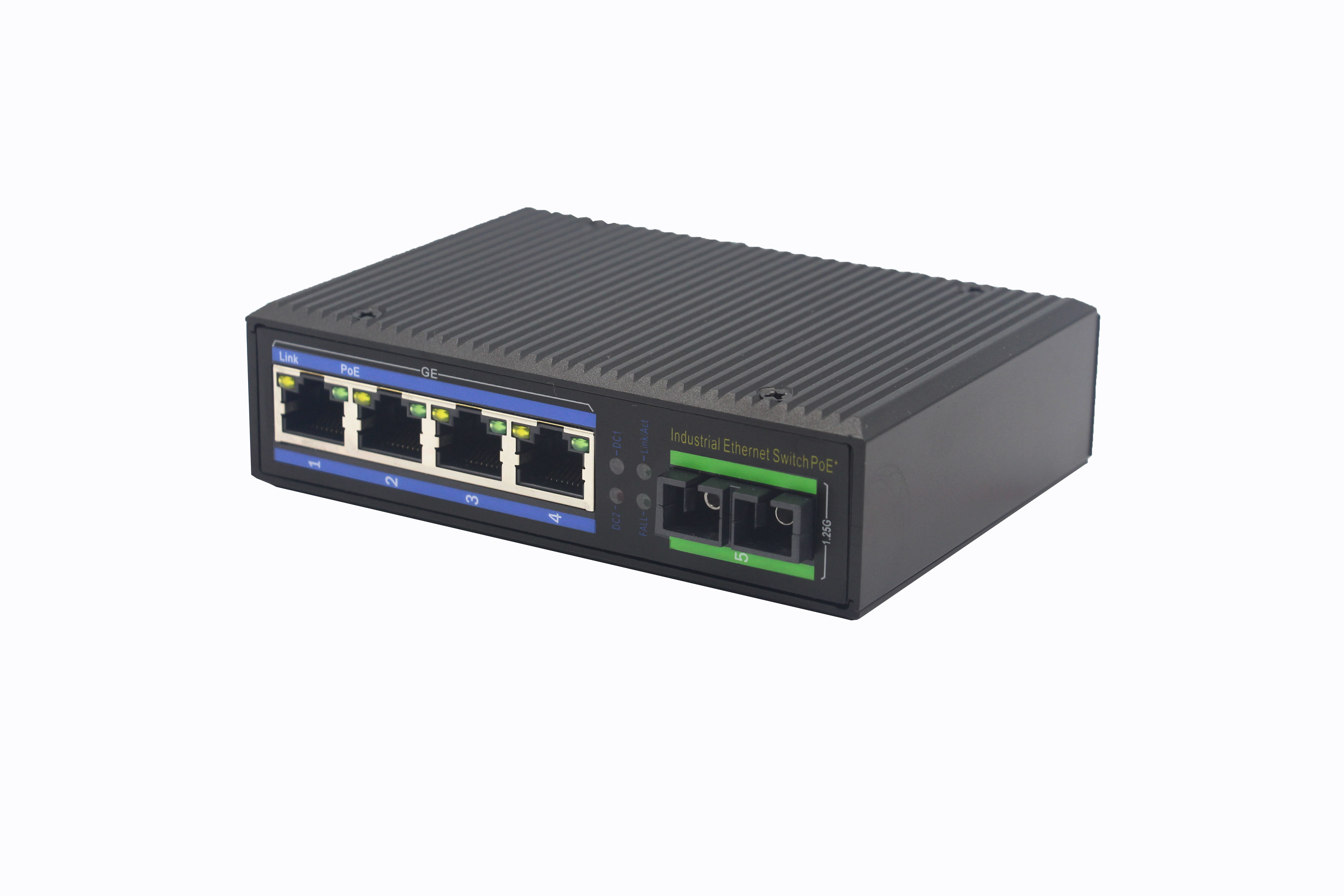 10M 100M 1000M High Reliability Industrial PoE Ethernet Switch with 4 Electrical Ports and 1 SFP Port