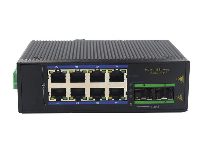 Unmanaged 100M 8 Electrical Ports 0/100/1000M 2 SFP Ports Industrial Ethernet PoE Switch Manufactures