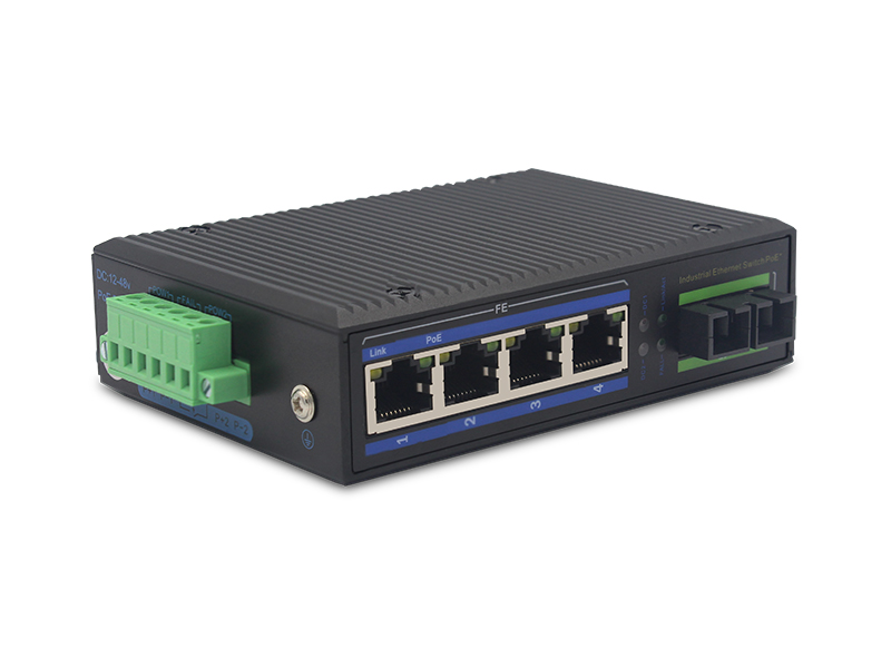 10/100Mbps Industrial Ethernet PoE Switch with 1 Optical Port 4 Electrical Ports Wholesale