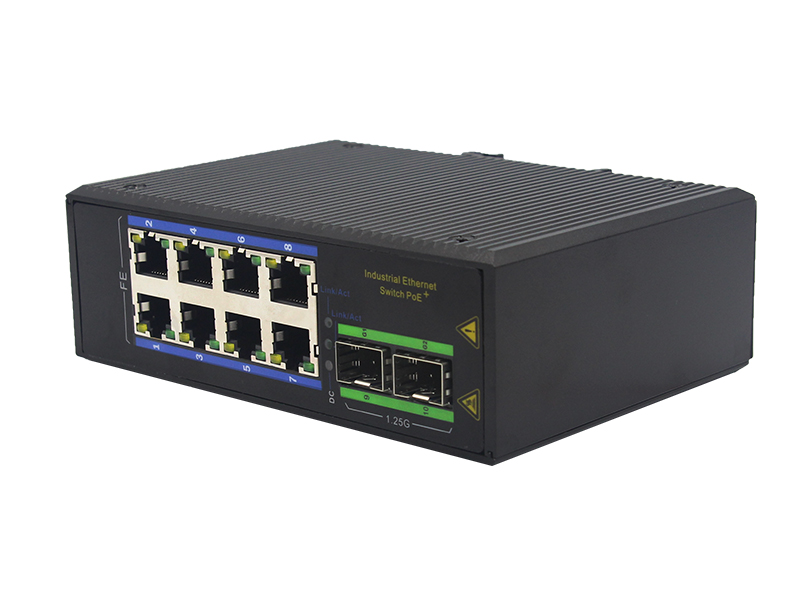 Unmanaged 100M 8 Electrical Ports 0/100/1000M 2 SFP Ports Industrial Ethernet PoE Switch Manufactures