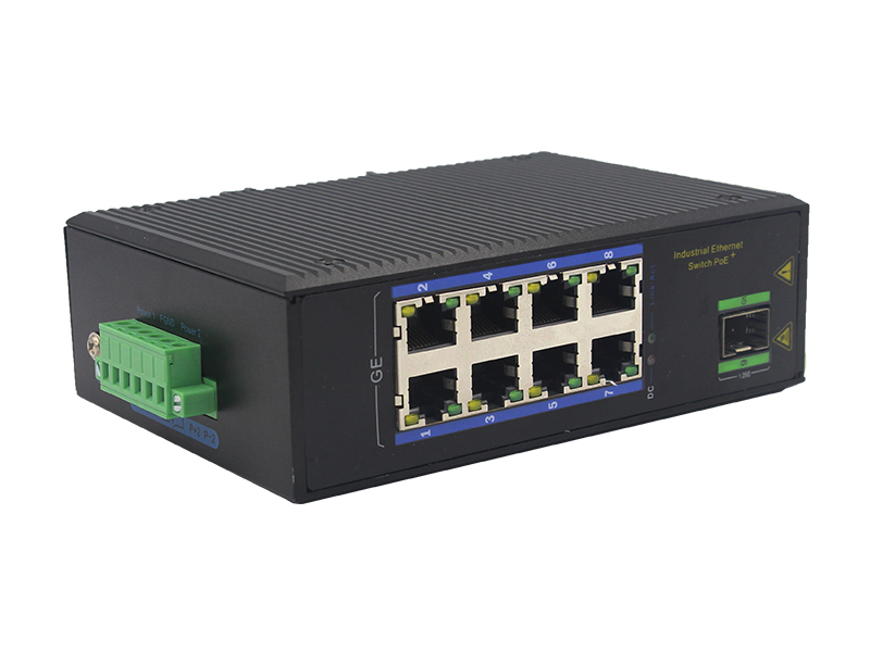 Customized 8 Ports RJ45+ 1 Optical Port Gigabit Unmanaged Industrial PoE Ethernet Switch din rail mount