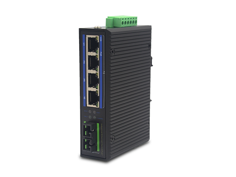 10/100Mbps Industrial Ethernet PoE Switch with 1 Optical Port 4 Electrical Ports Wholesale