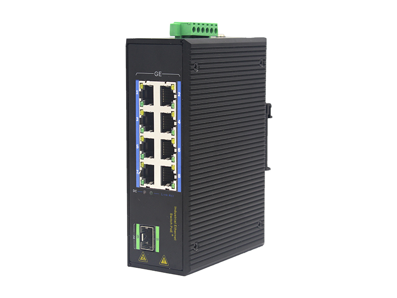 Customized 8 Ports RJ45+ 1 Optical Port Gigabit Unmanaged Industrial PoE Ethernet Switch din rail mount