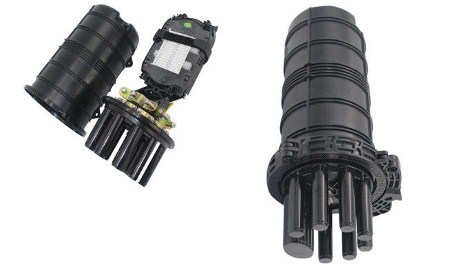 Heat Sealing Vertical Fiber Optic Splice Closure 1 In 7 Outs 96 Fibers