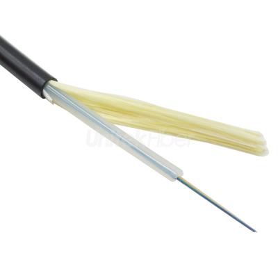 Uni-tube Indoor|Outdoor Fiber Optic Drop Cable 12 24 fibers G657A2 OS2 Single Mode|Multimode Rated LSZH Black