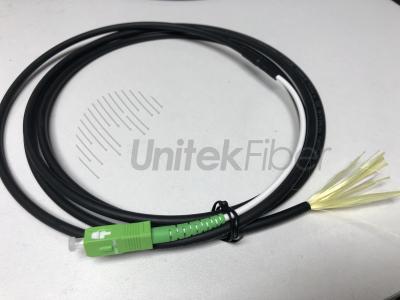 Indoor/Outdoor SC/APC Fiber Optic Pigtail 4.8mm Ruggedized Double Jacket G657A1 3 Meters