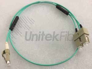 Traceable Fiber Optic Jumper Cable LC/PC-SC/PC Patchcord Duplex OM3 Aqua 1M LSZH