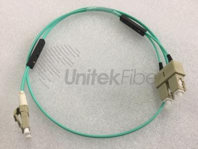 Traceable Fiber Optic Jumper Cable LC/PC-SC/PC Patchcord Duplex OM3 Aqua 1M LSZH