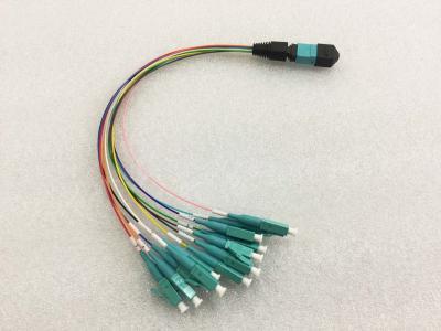 High Density MPO-LC Fiber Optic Jumper 12 fibers G657A1 0.9MM 0.3M
