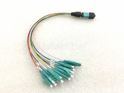 High Quality 12 cores MPO APC-SC APC fiber optic patch cord 0.9mm OM4 LSZH