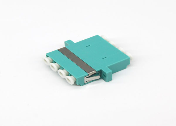 OM3 Aqua Fiber Optic Adapter LC Female to LC Female Quad