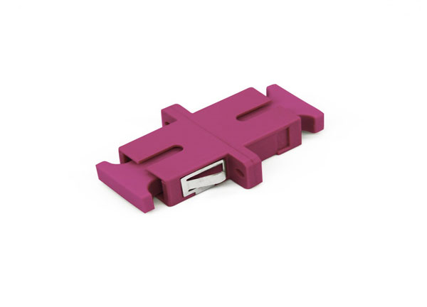 Telecommunication Equipment Flange SC/PC Optical Adapters OM4 Simplex Erica Violet