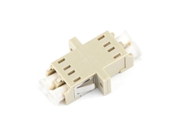 Optic Flange Fiber Coupler LC/UPC to LC/UPC Duplex Mulitmode OM1 Beige Corlor