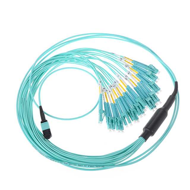 High-density Fiber Optical Patch Cord 24F OFNP MPO/MTP- LC Duplex MM Trunk Jumper OM3 0.3m 0.5m 1m