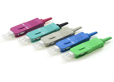 SC Fiber Optical Connector APC UPC Single Mode 0.9mm Aqua Purple