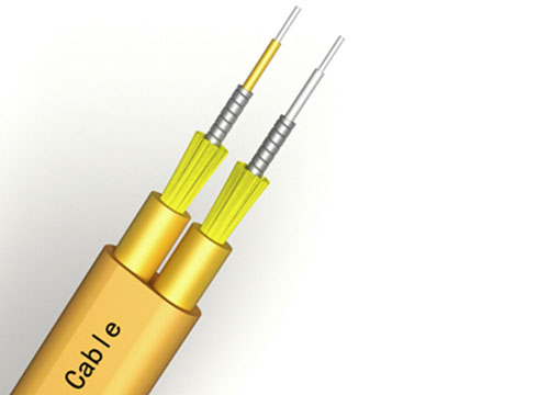 Indoor Figure Zero Flat Twin Armored Fiber Optic Cable GJFJV 0.9mm Tight Buffered LSZH PVC