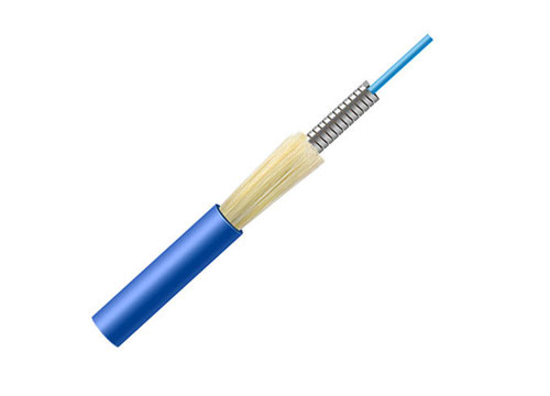 Indoor Armored Fiber Optical Cable GJSFJV 2.0mm 3.0mm Simplex G.657A1 Corning Jacket LSZH PVC