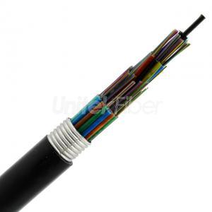 Underground Fiber Optic Cable GYTA SM G652D Stranded Loose Tube Cable Armoured 24 Cores PE Jacket