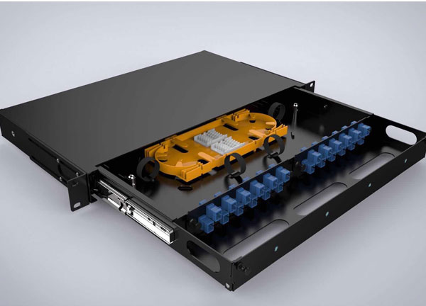 48 Port Rack Mounted Fiber Optical Sliding Drawer Box LC UPC Duplex Adapter Pigtails