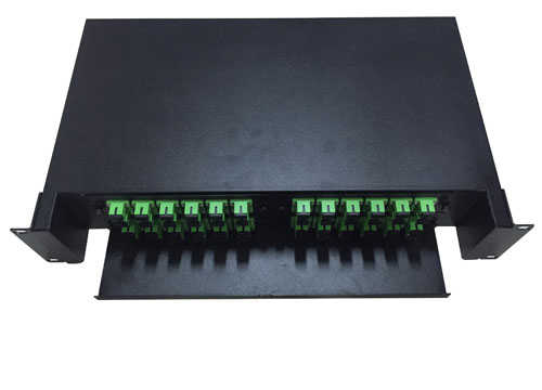 Outdoor 2U Sliding Drawer Fiber Optic Termination Box 48 96 Ports