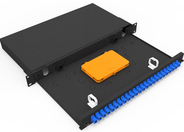 Supply 1U Fiber Optic Panel Shelf Slid Out 12 24 48 Ports for Fiber Cable Management