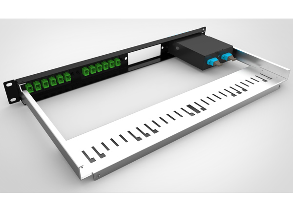 1U 19-inch Rack Mounted Fiber Optic Patch Panel Shelf for MPO LC SC ST FC Ports