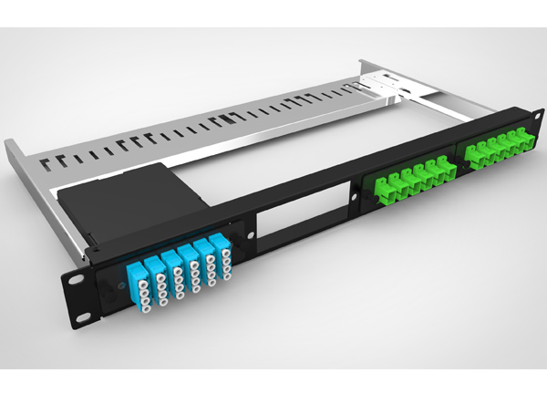 Best 1U Fiber Optical Patch Panel Shelf Easy Installation 24 Ports Rack Mounted Box