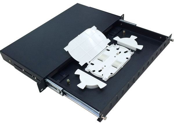 OEM 1U 19 Inch Sliding Fiber Optic Patch Panel 12 Ports for Fiber Cabling Solution