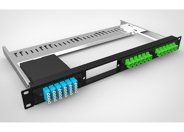 Rack Mounted 1U Fiber Optical Patch Panel 48 Cores with LC Duplex Adapter