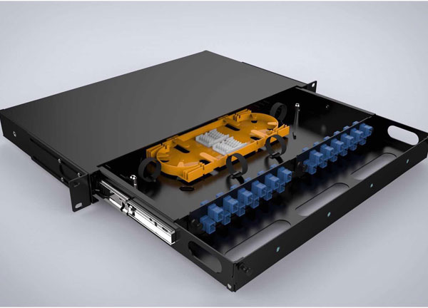 1U Rack Mounted Fiber Optical Sliding Drawer Box with ST Adatper Pigtails