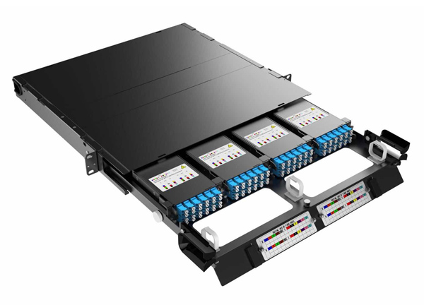 High Density Fiber Optic MPO & MTP Patch Panel 1U 19 Inch 96 Cores LC Connectors