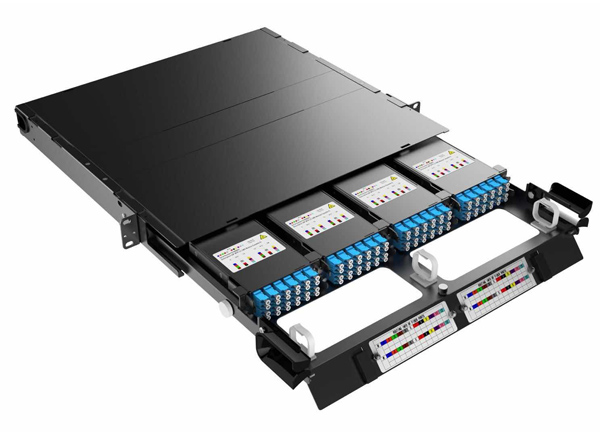 High Density 19 Inch Sliding Fiber MPO MTP Terminal Box 96 Cores Fiber Optic Patch Panel