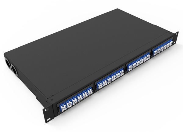 MPO MTP Fiber Optic Rack Mount Patch Panel OM3 OM4 4 MPO Module 96 Cores
