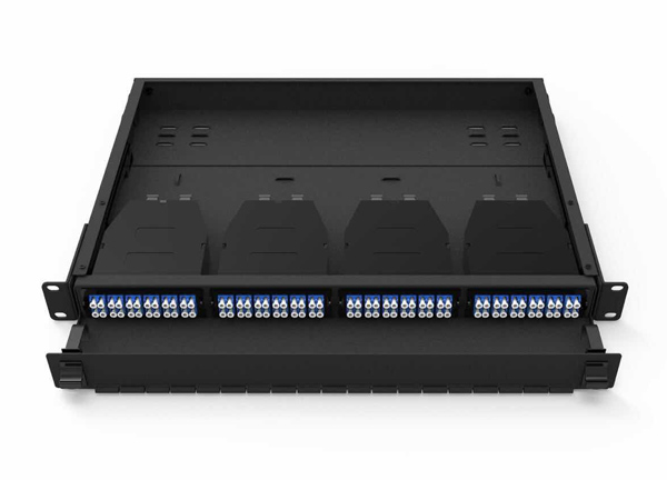 1U 3U 4U Slid Out Fiber Optic MPO MTP Rack Shelf Mountable 4 Cassette Modules