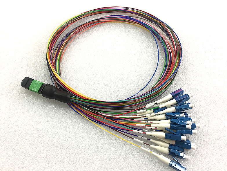 Best Selling Patch Cord|24 Cores MPO APC to LC UPC Fanout Jumper 0.9 mm Corning Fiber G657A1 LSZH