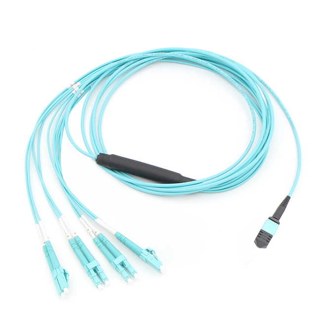 mpo fiber cable to lc fiber optic patch cord 8 12 cores om3 with 2