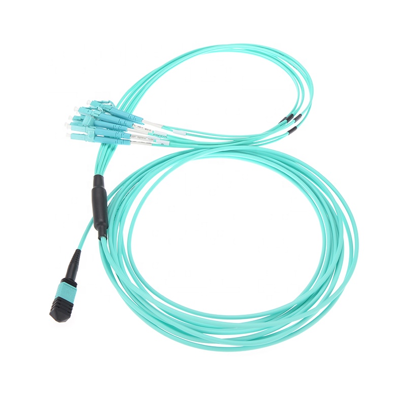 mpo fiber cable to lc fiber optic patch cord 8 12 cores om3 with 2