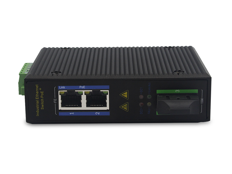 High Quality 1 Fiber Optical Port RJ45 2 Ports Network 10M 100M Industrial Ethernet PoE Switch