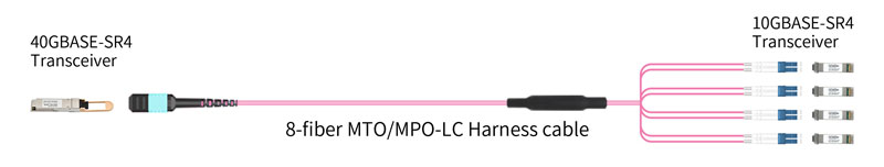 Hot MPO-MPO Fiber Optic Jumper 24 cores OM3 OM4 LSZH 3m for Data Center Installation